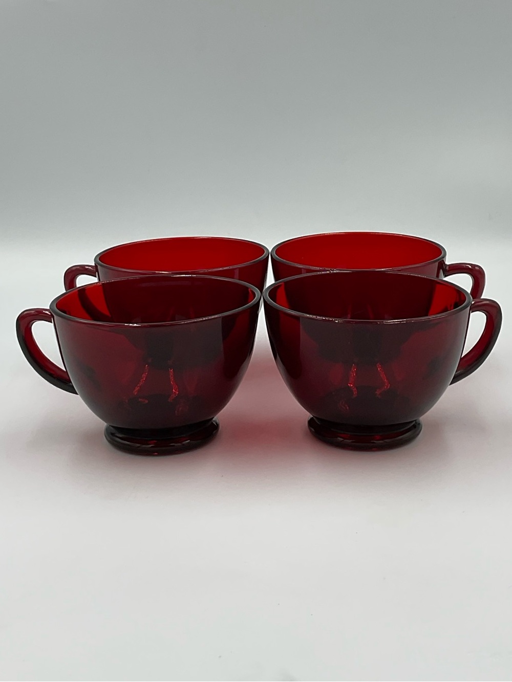 Vintage Anchor Hocking Royal Ruby Red Glass Tea/Punch Cups- Set of 4